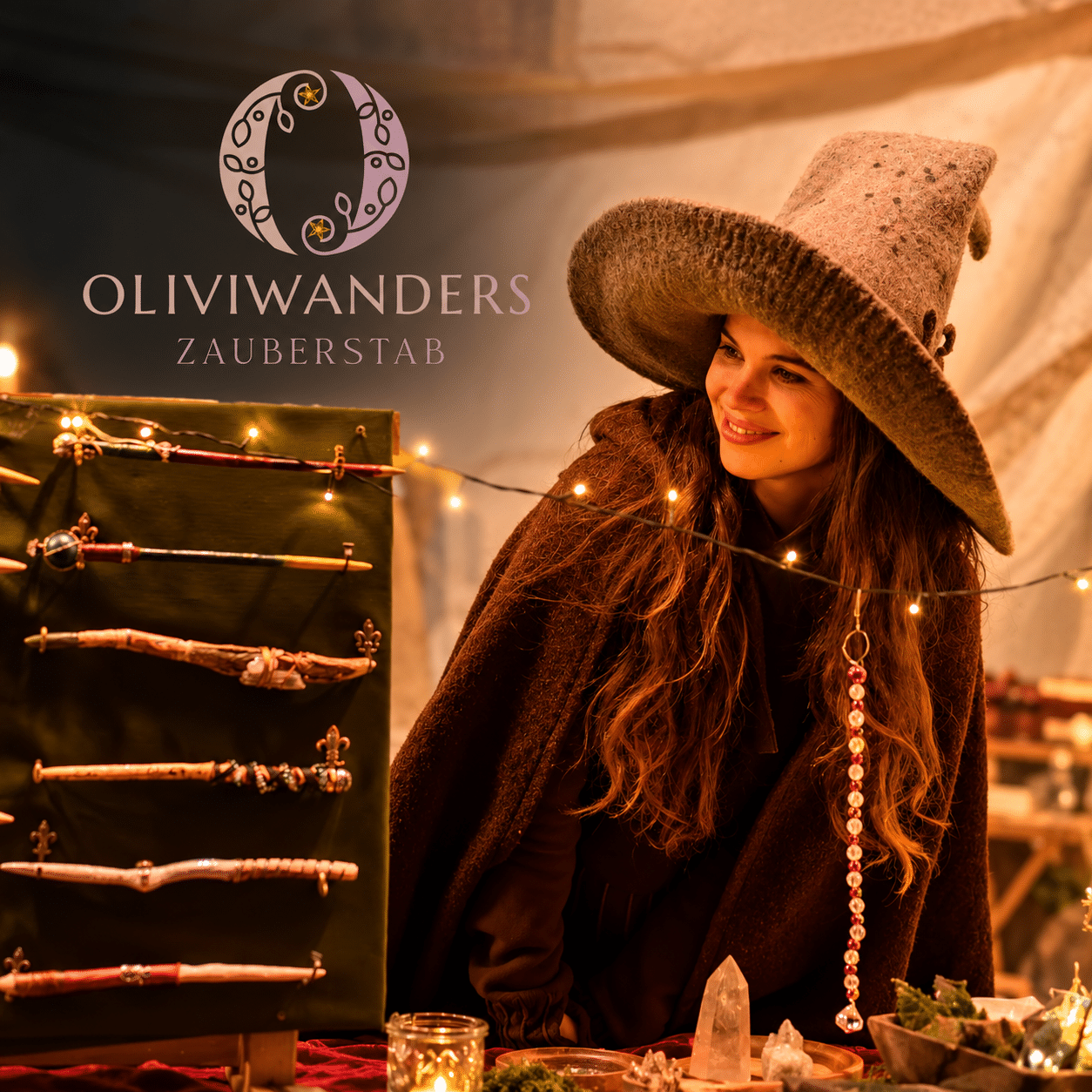 Magischer Zauberstab-Marktstand mit Oliviwanders