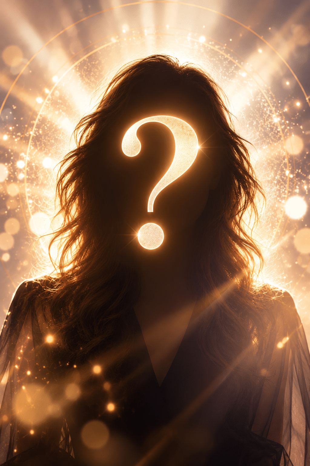 Mysteriöse Silhouette im goldenen Glitzerschein